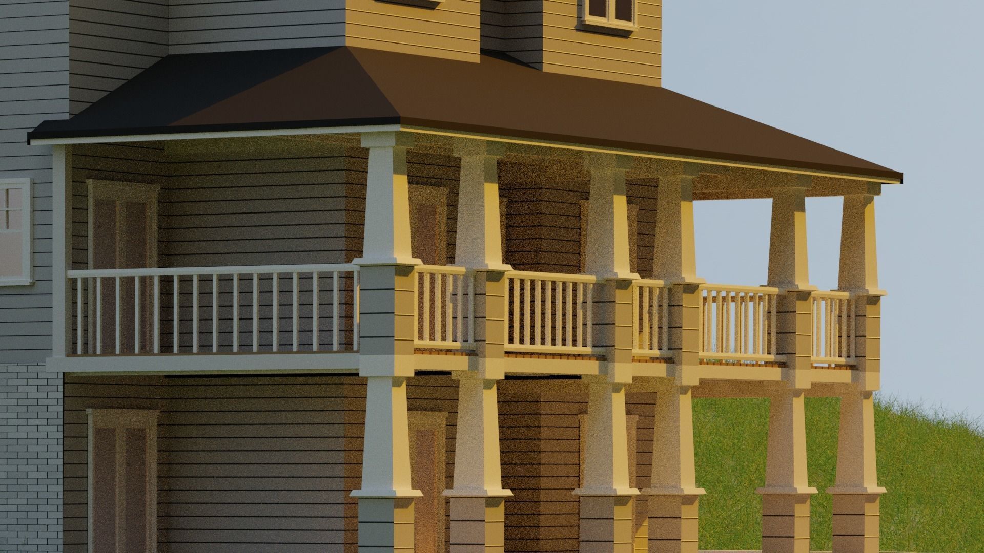 House on hill Free 3D model_4