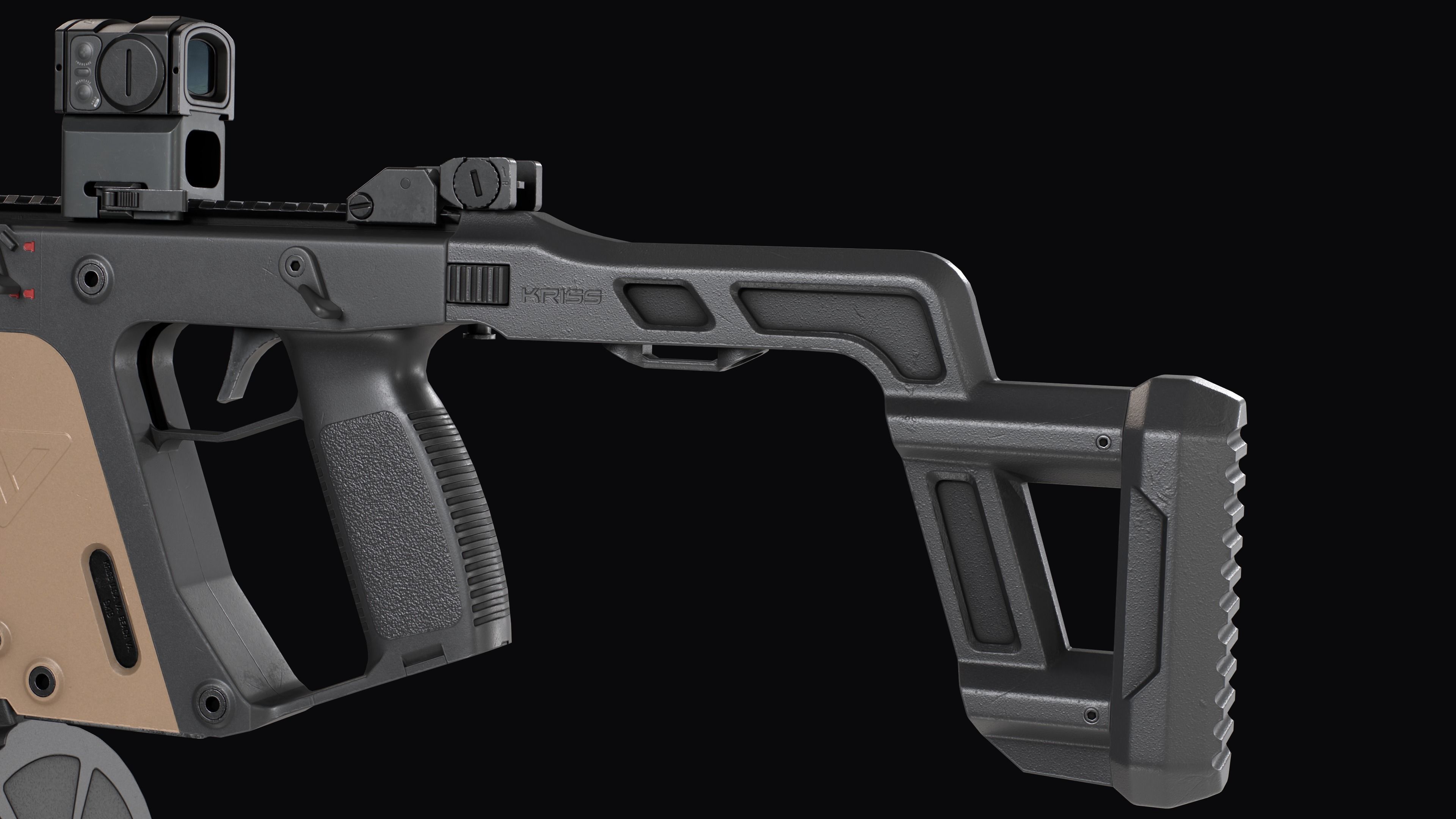 Tactical modular SMG TDI Kriss Vector gen2 Low-poly 3D model_28