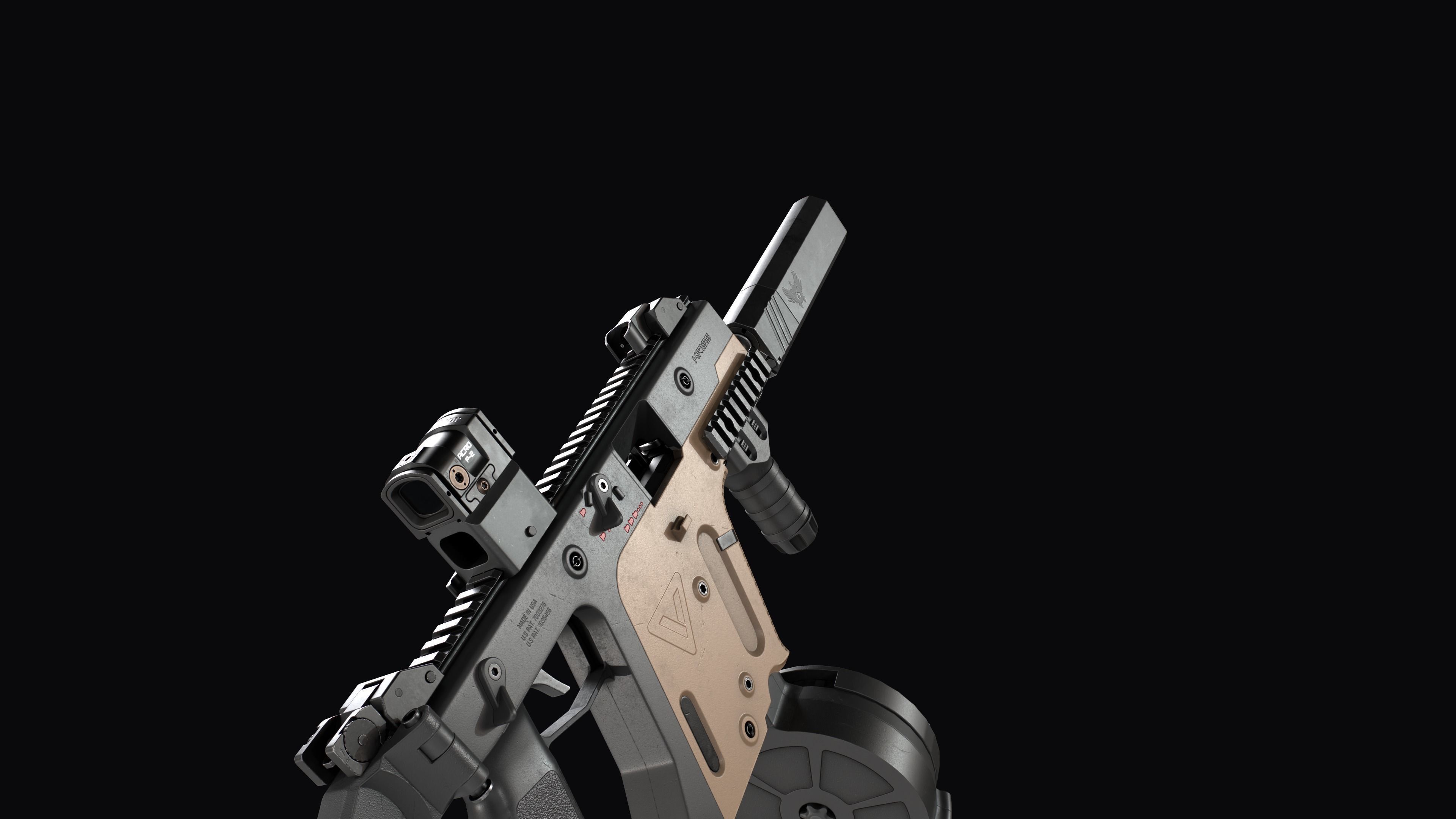 Tactical modular SMG TDI Kriss Vector gen2 Low-poly 3D model_34