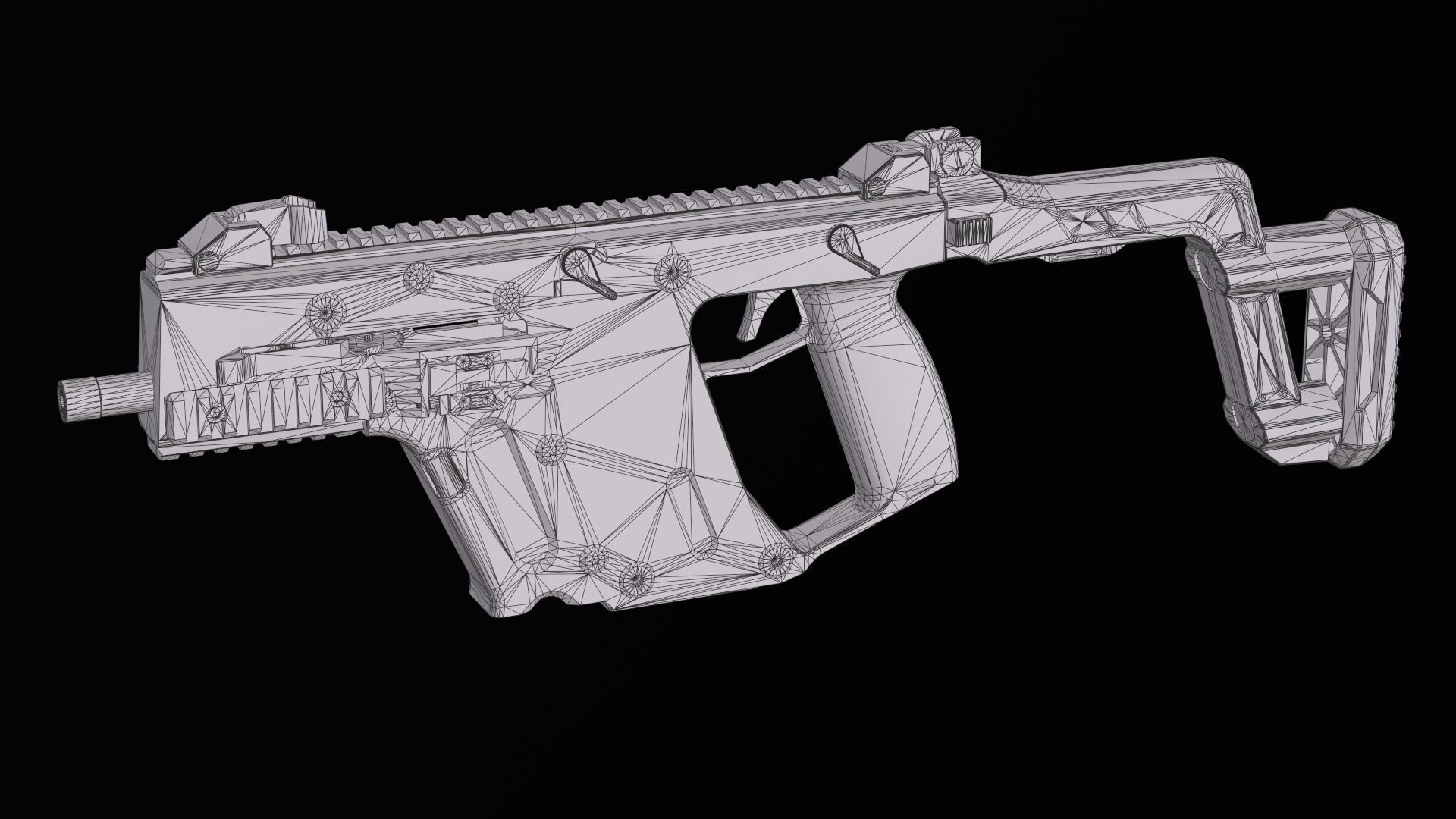 Tactical modular SMG TDI Kriss Vector gen2 Low-poly 3D model_44