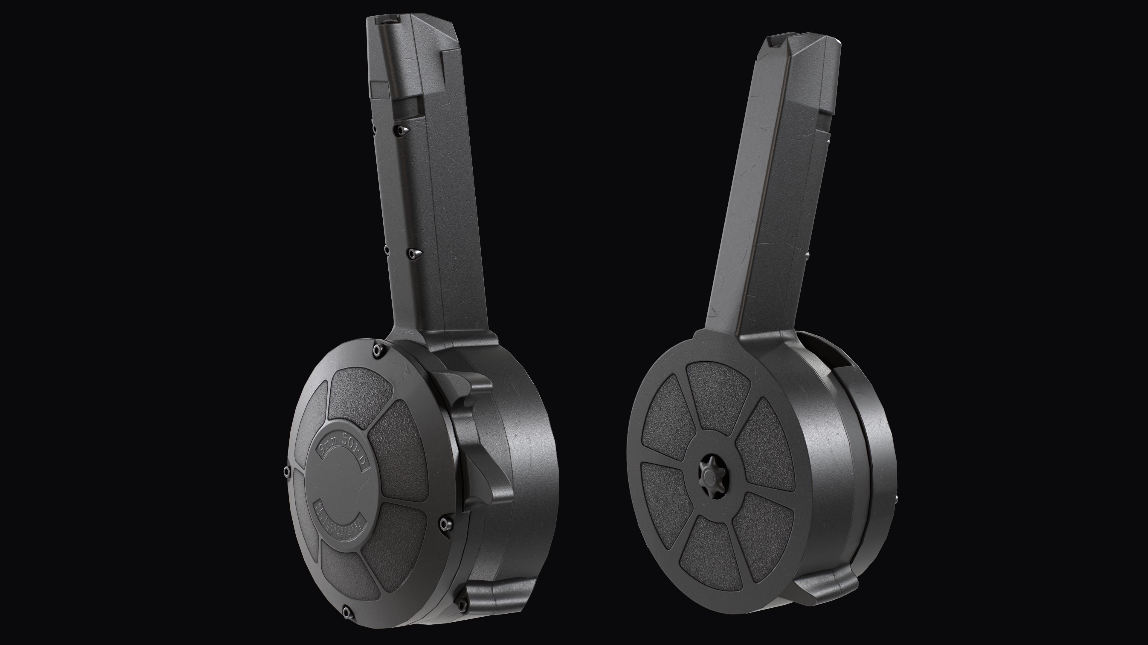 Tactical modular SMG TDI Kriss Vector gen2 Low-poly 3D model_30