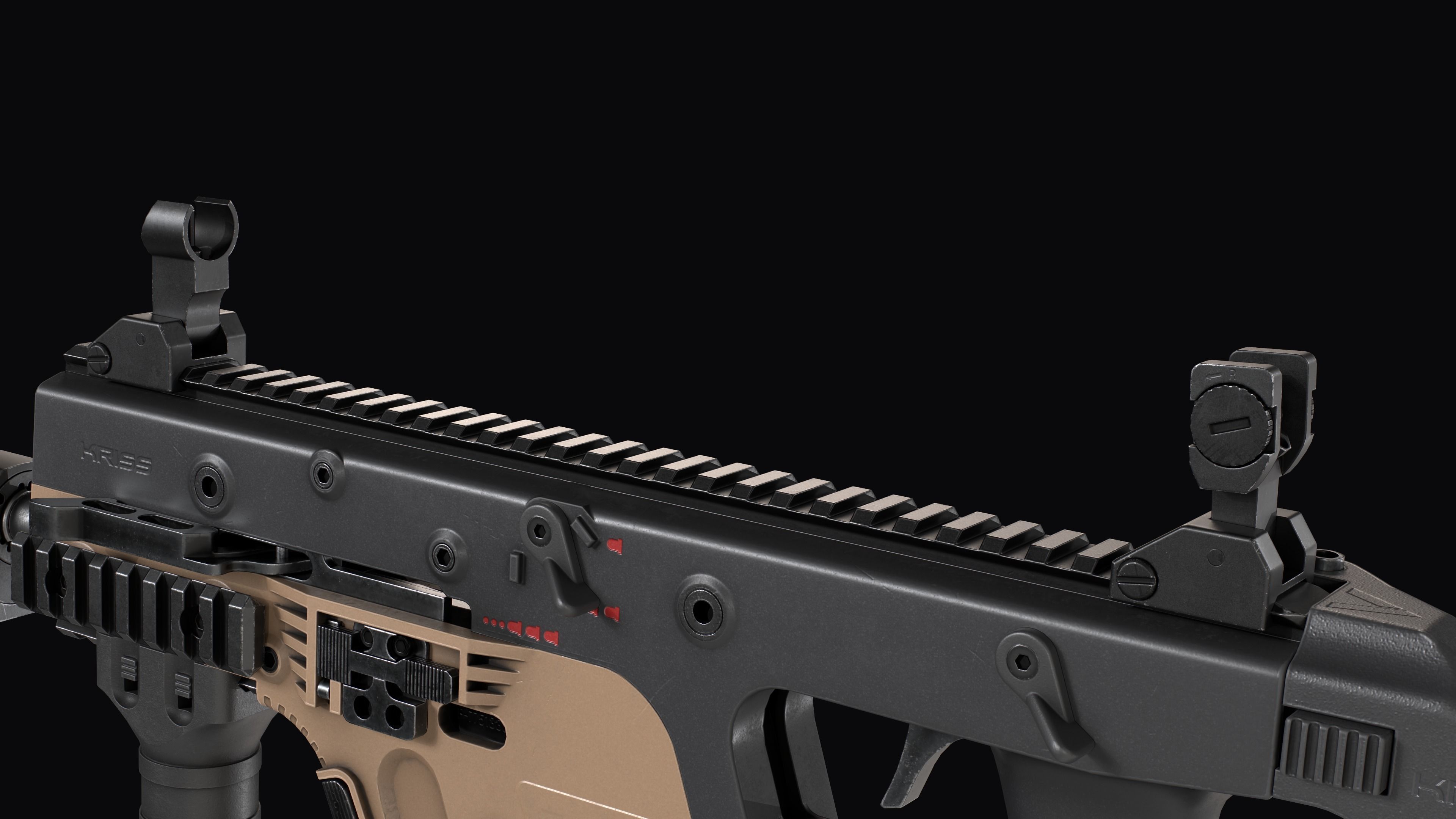 Tactical modular SMG TDI Kriss Vector gen2 Low-poly 3D model_29