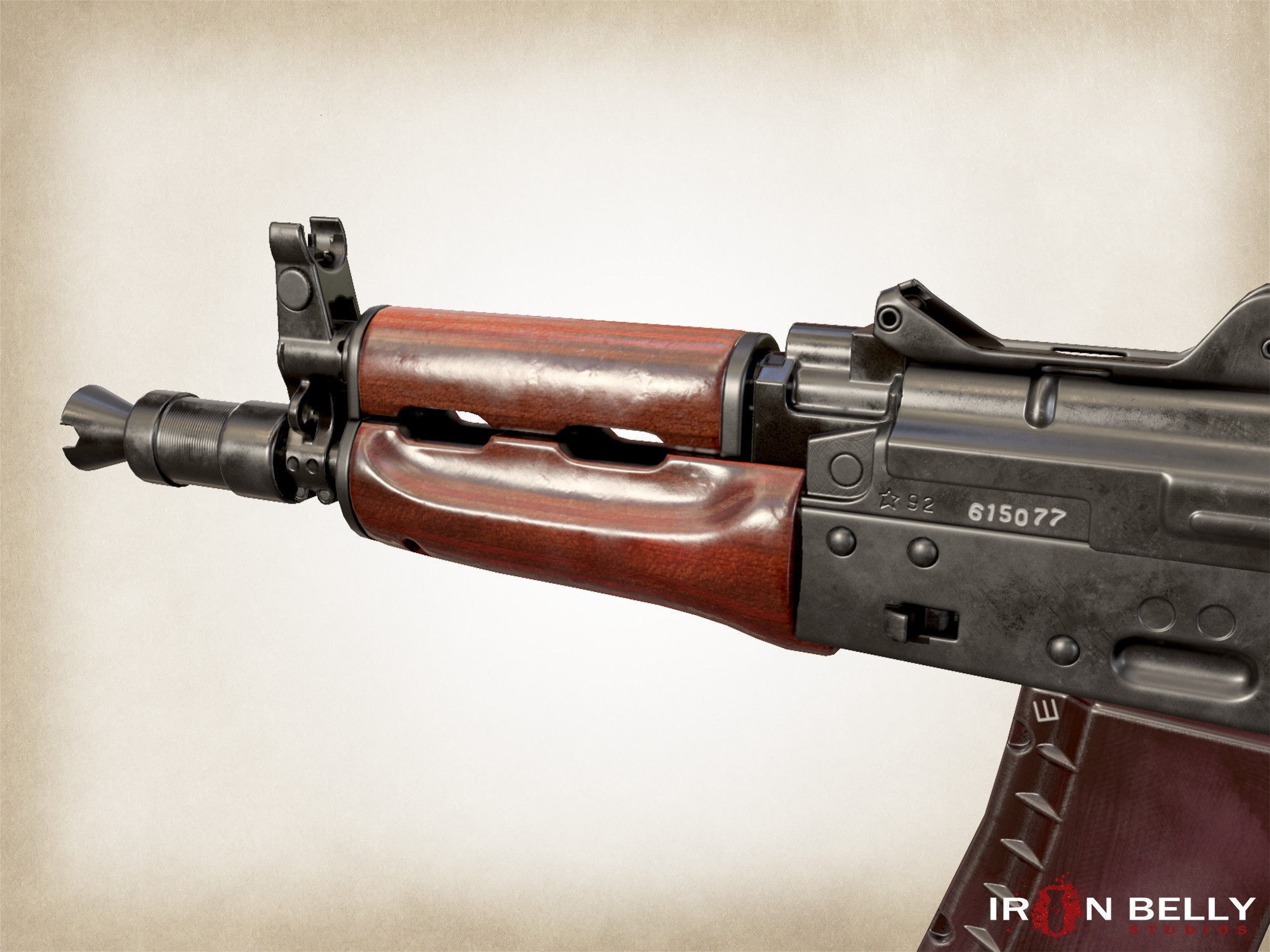 AAA FPS AKS74U Low-poly 3D model_7