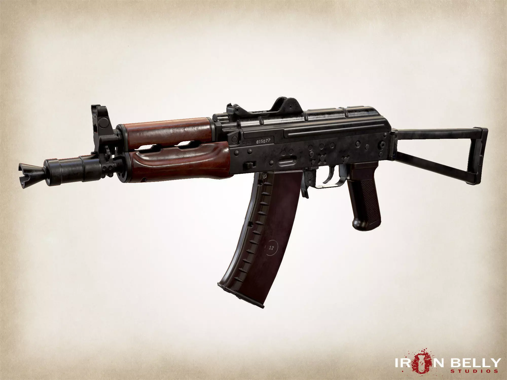 AAA FPS AKS74U Low-poly 3D model_0