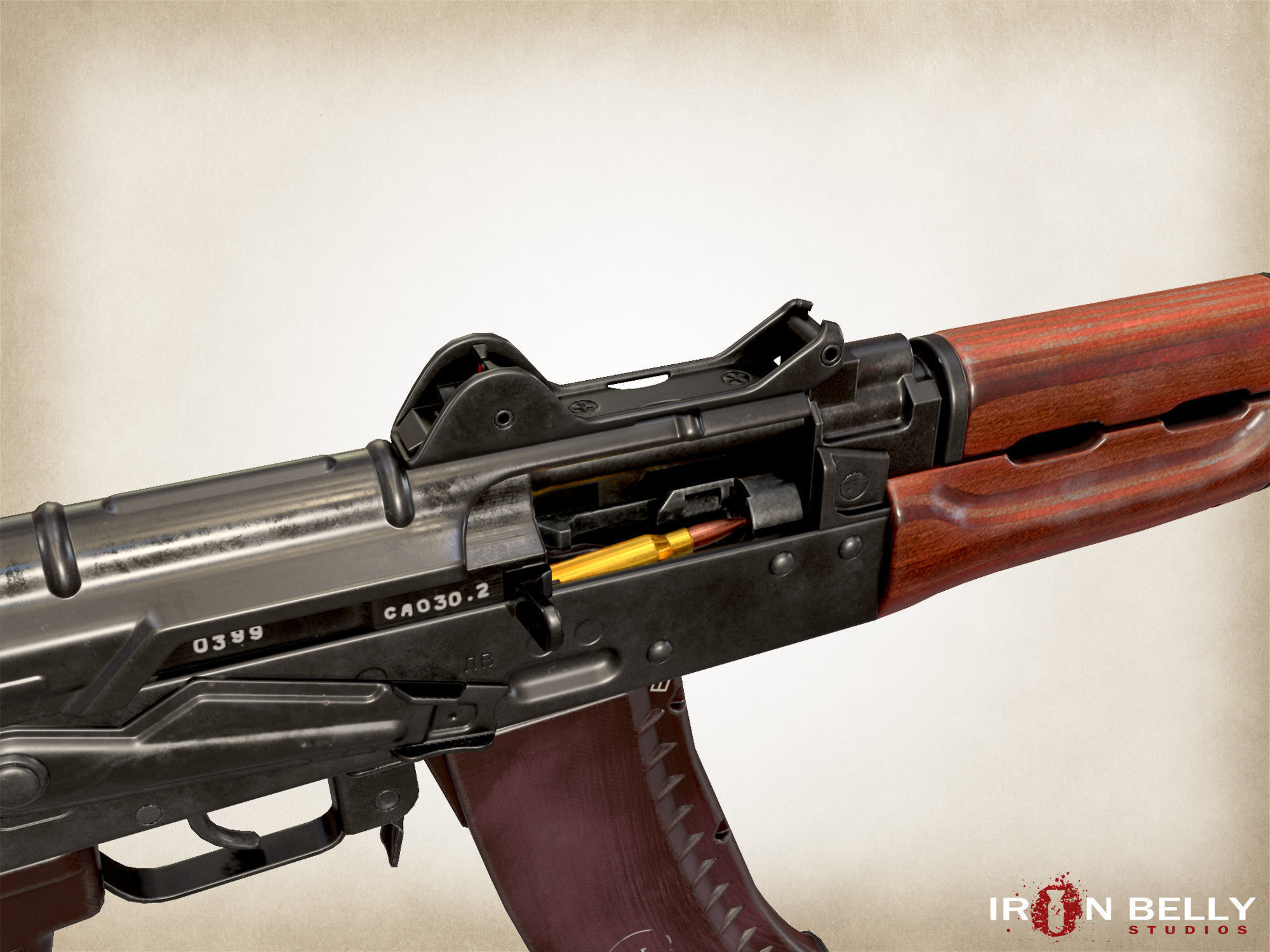 AAA FPS AKS74U Low-poly 3D model_6