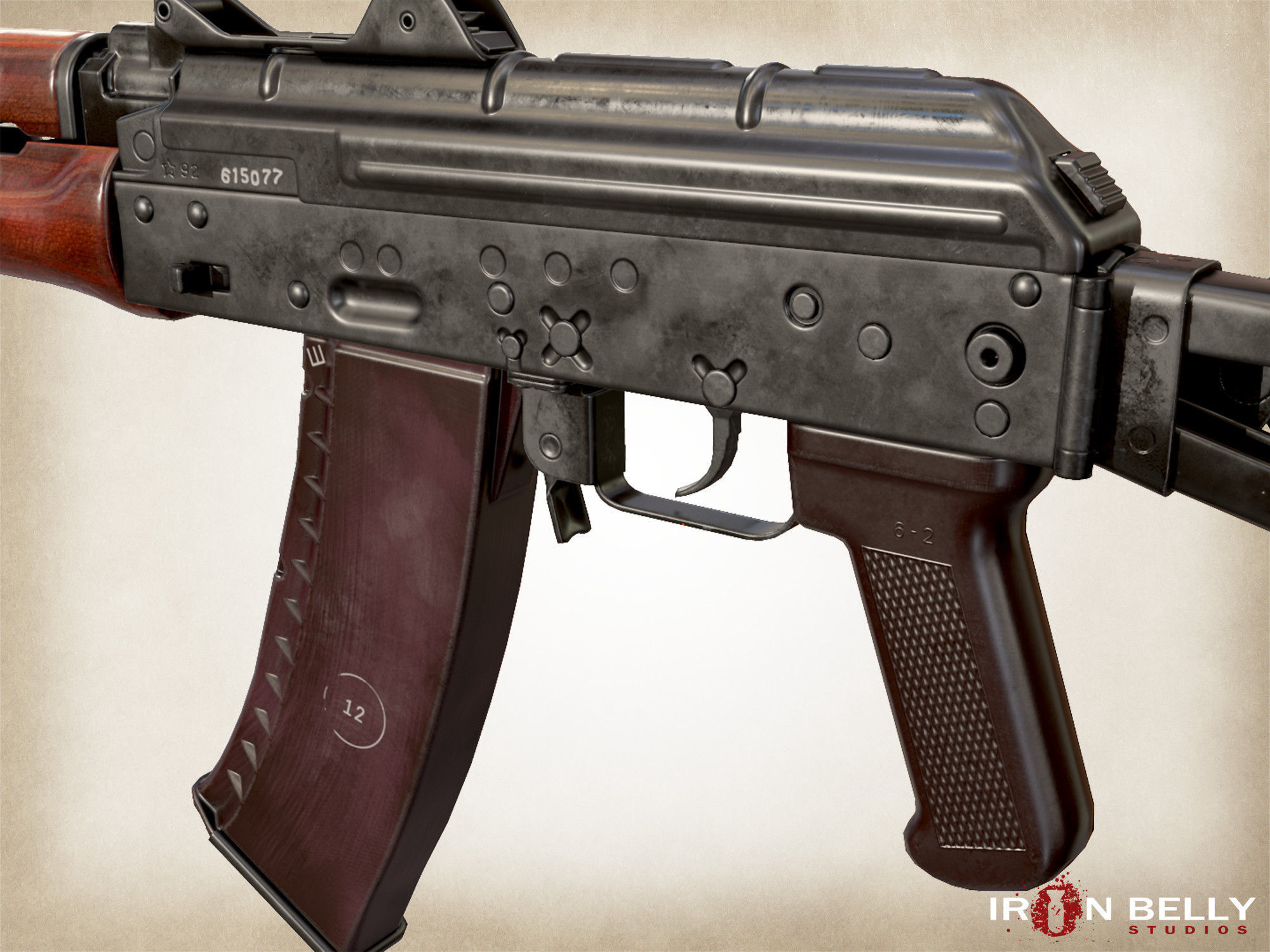 AAA FPS AKS74U Low-poly 3D model_8