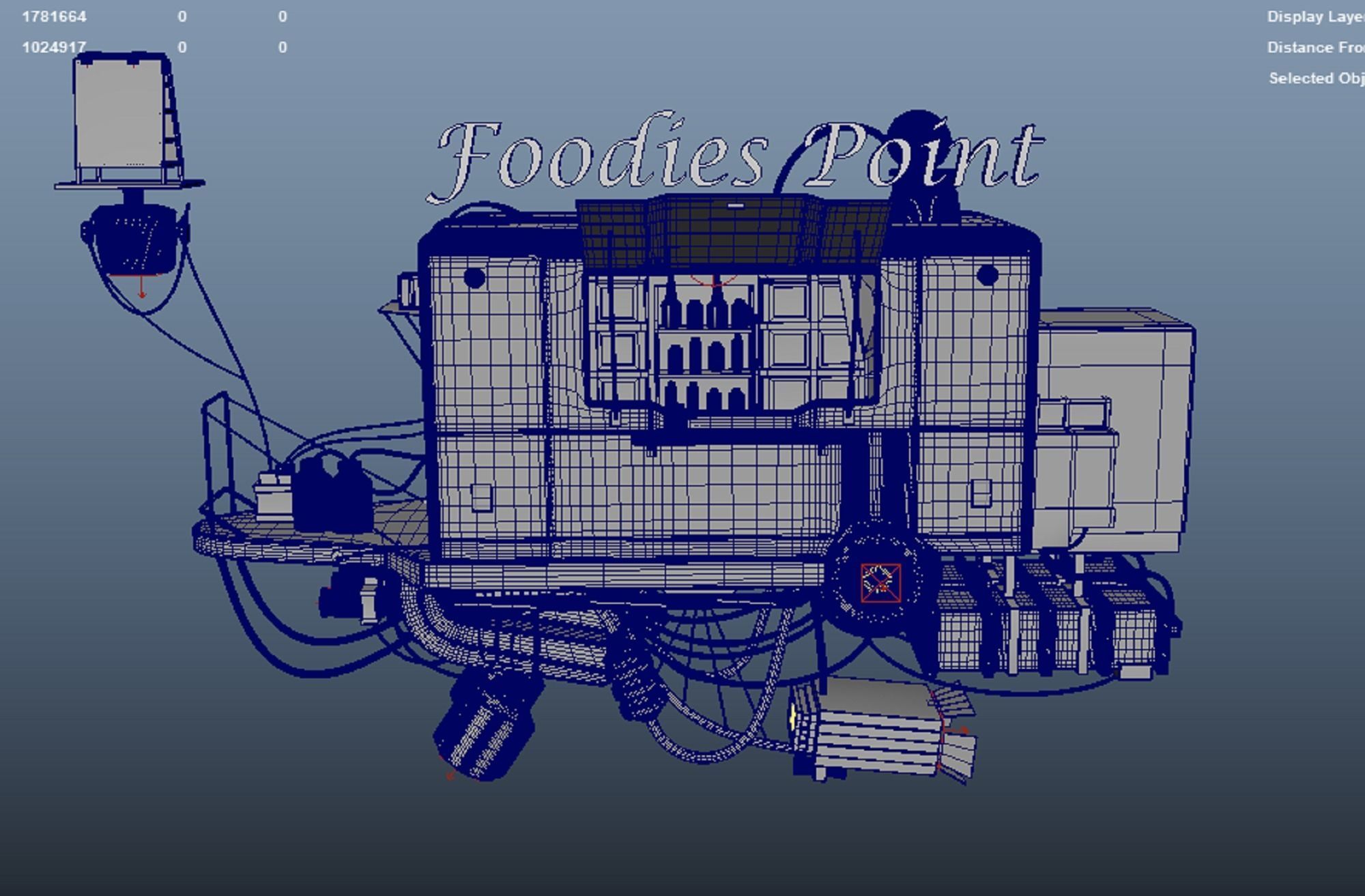 The Retro Style Futuristic Vendor Shop 3D model_8