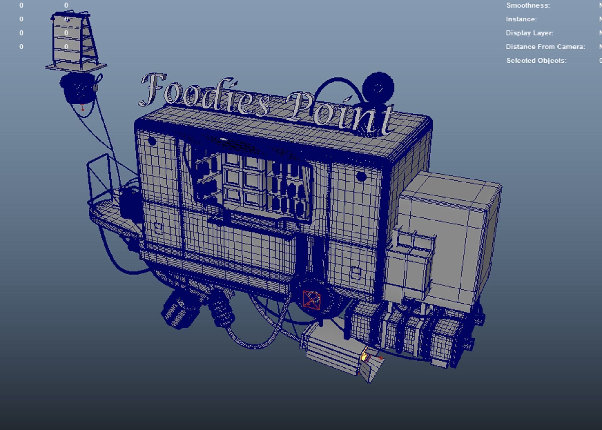 The Retro Style Futuristic Vendor Shop 3D model_11
