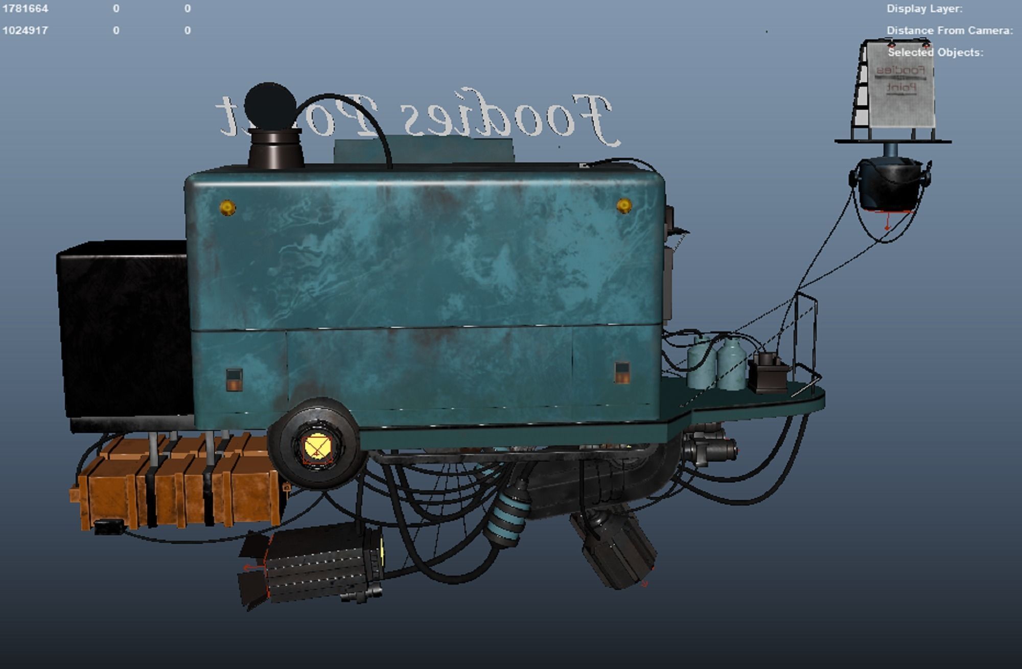 The Retro Style Futuristic Vendor Shop 3D model_15