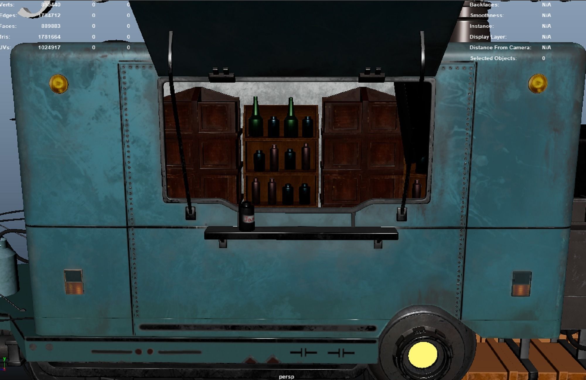 The Retro Style Futuristic Vendor Shop 3D model_12