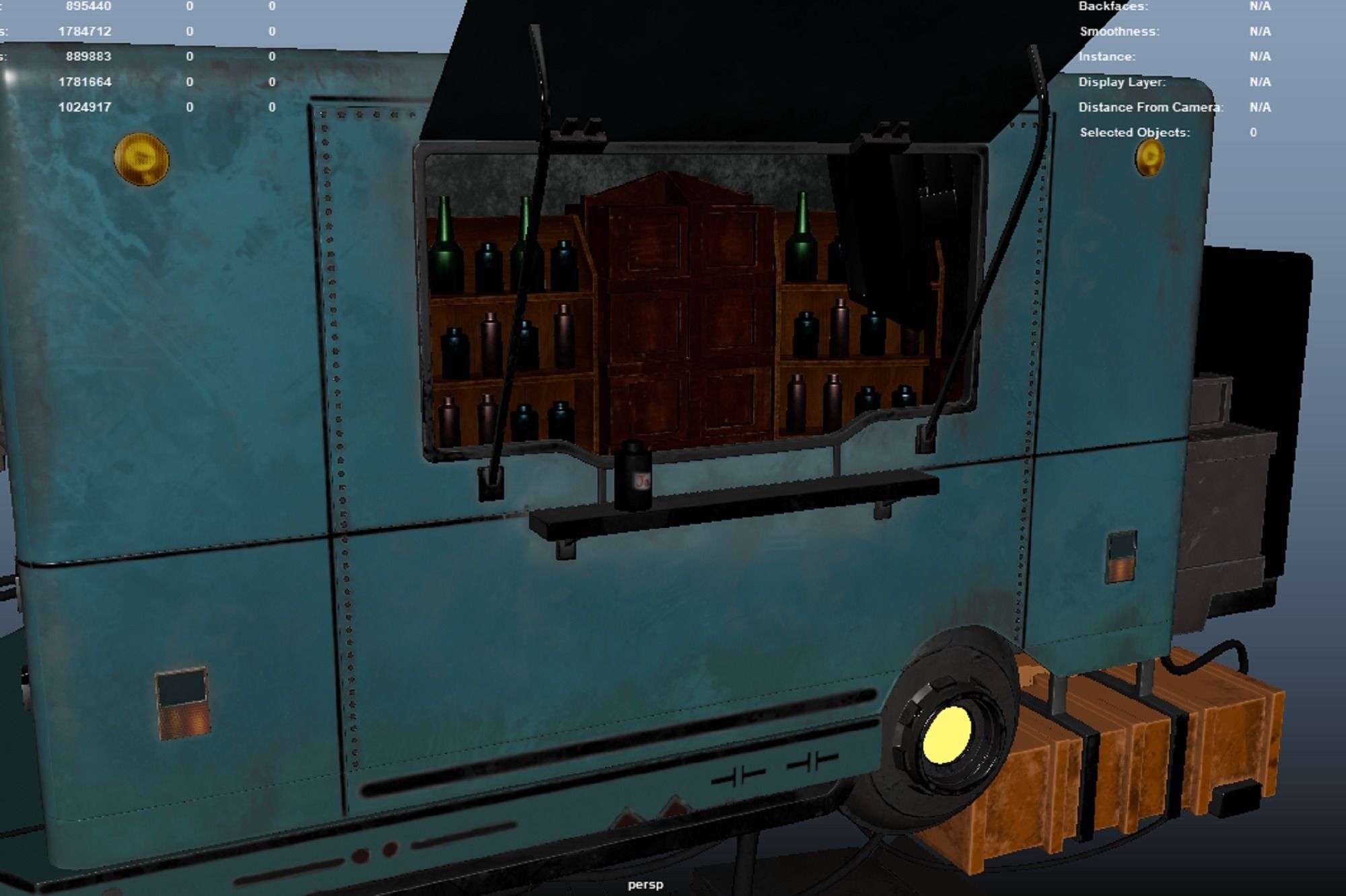 The Retro Style Futuristic Vendor Shop 3D model_9