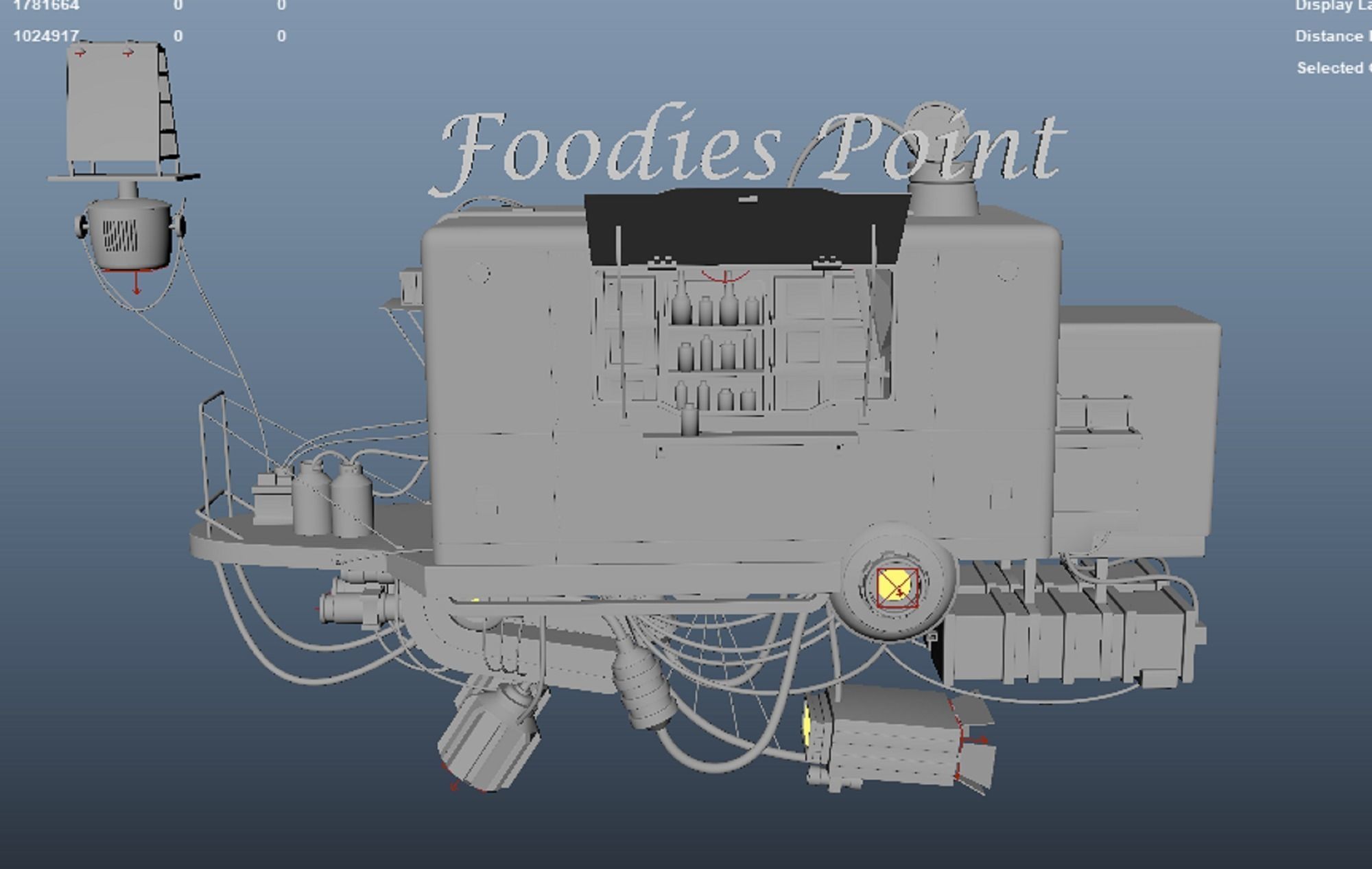 The Retro Style Futuristic Vendor Shop 3D model_14