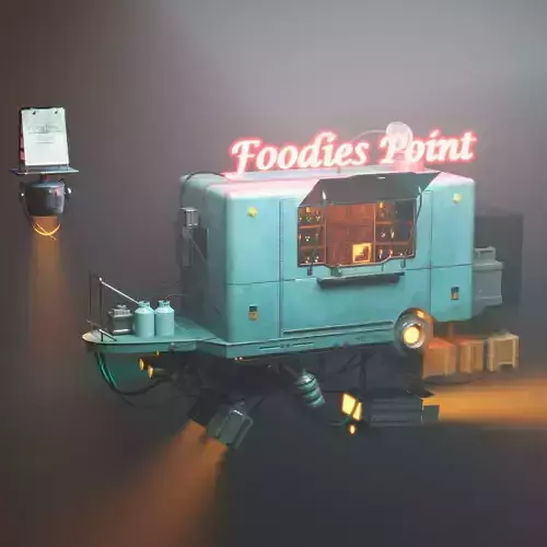 The Retro Style Futuristic Vendor Shop