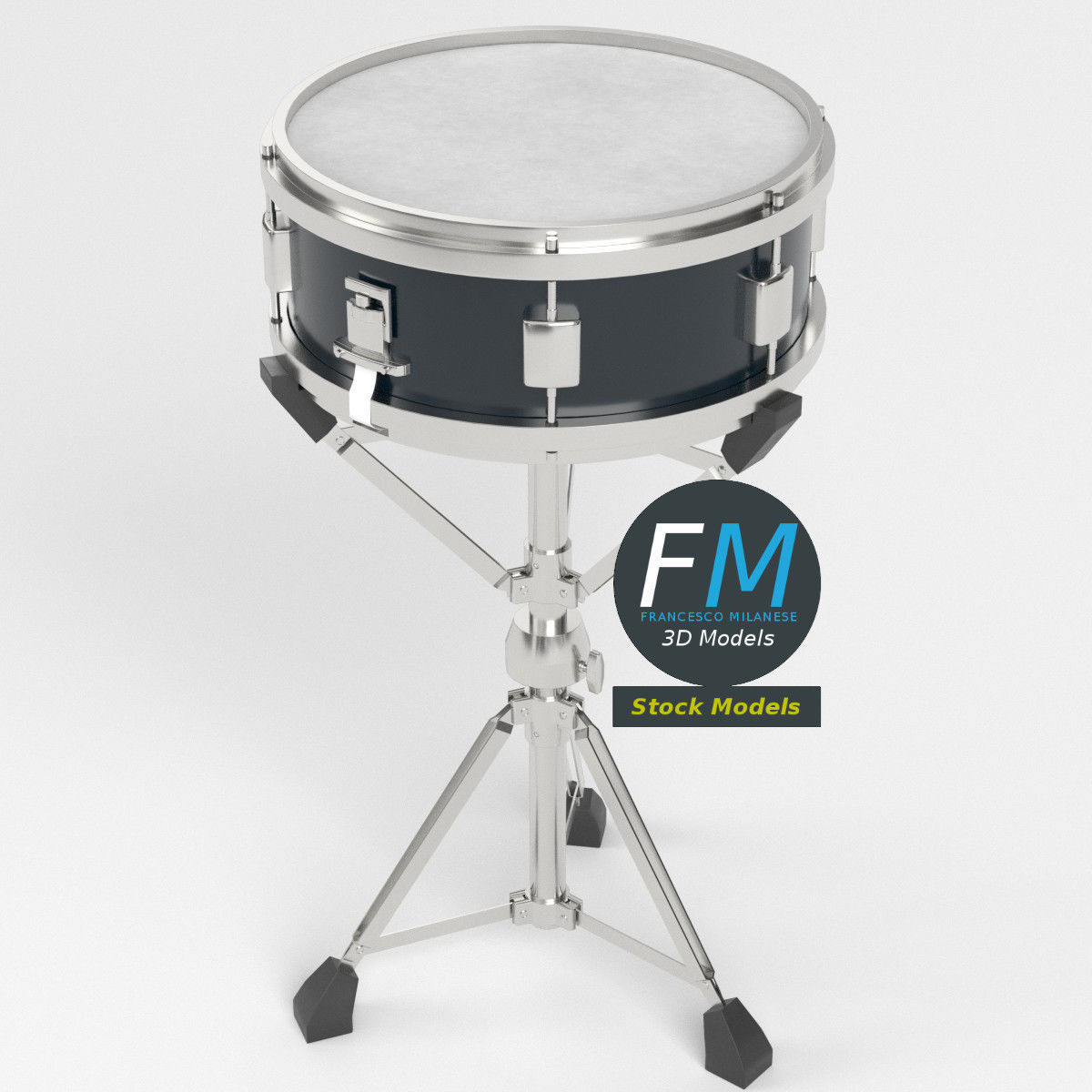 Snare drum 3D model_2