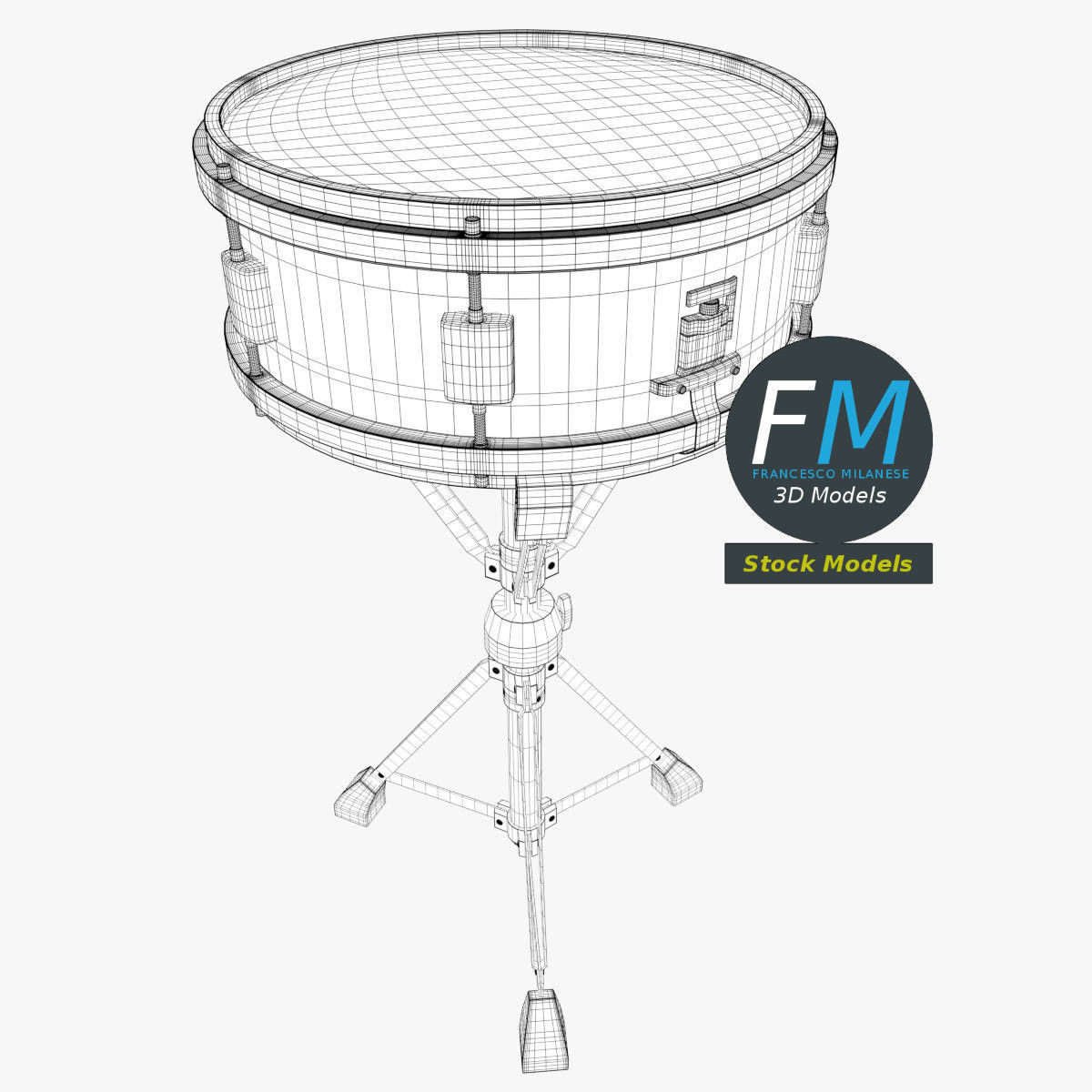 Snare drum 3D model_7