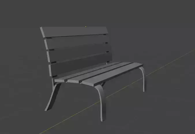 Low-poly Bench park Free 3D model