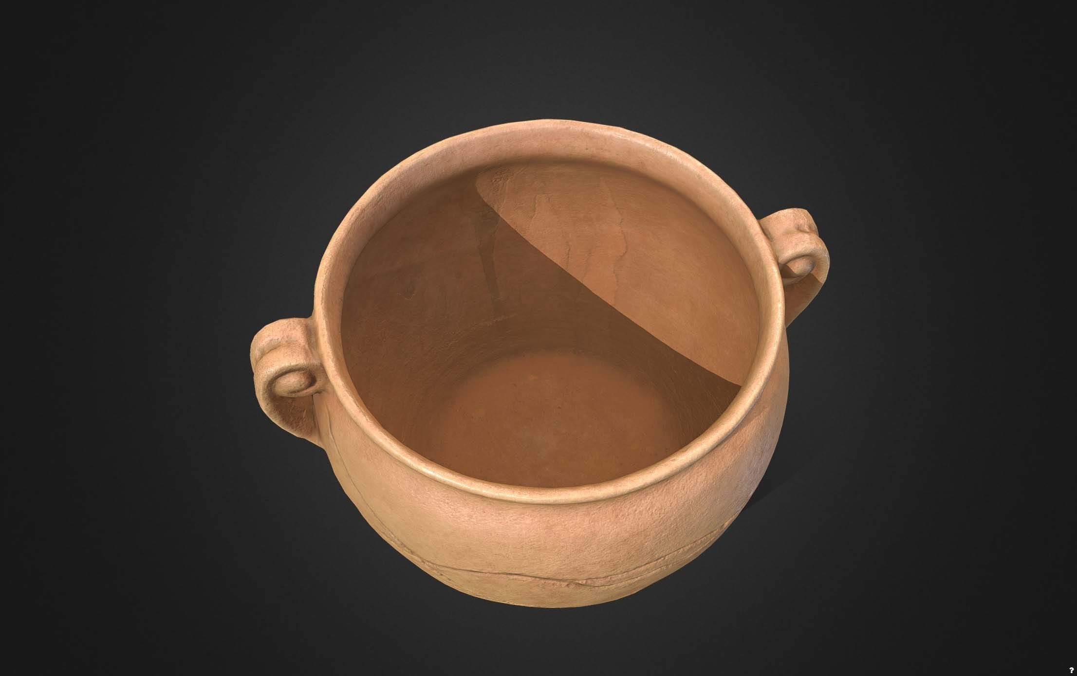 Clay Pot 01 - Optimized Scan Low-poly 3D model_2