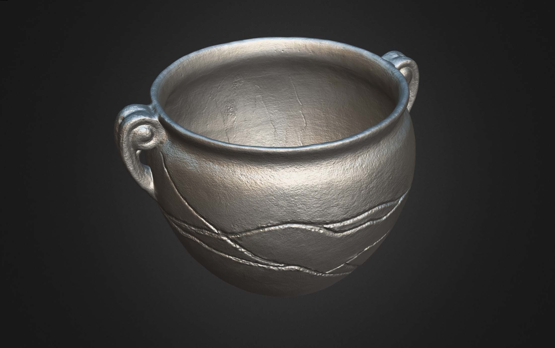 Clay Pot 01 - Optimized Scan Low-poly 3D model_5