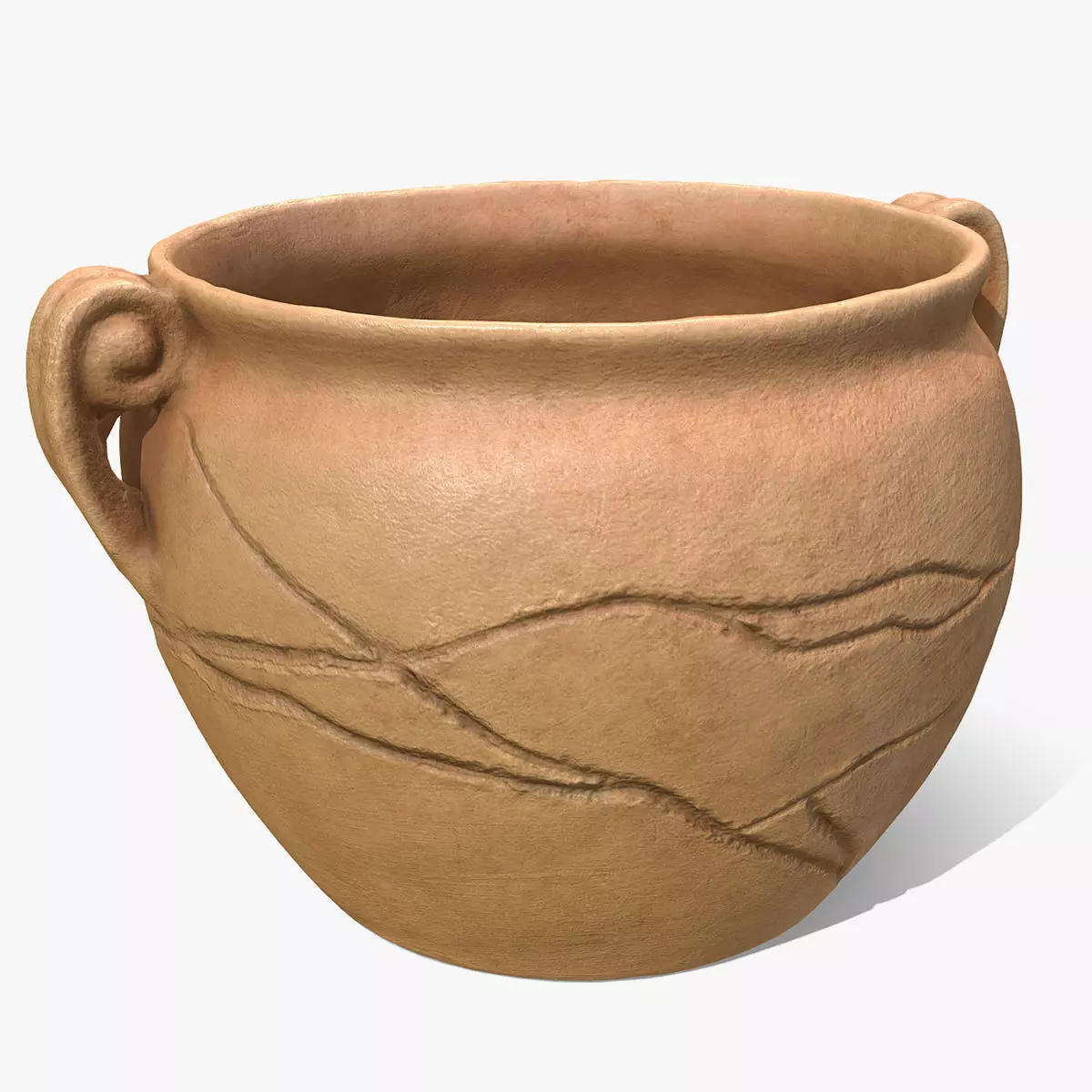 Clay Pot 01 - Optimized Scan Low-poly 3D model_0