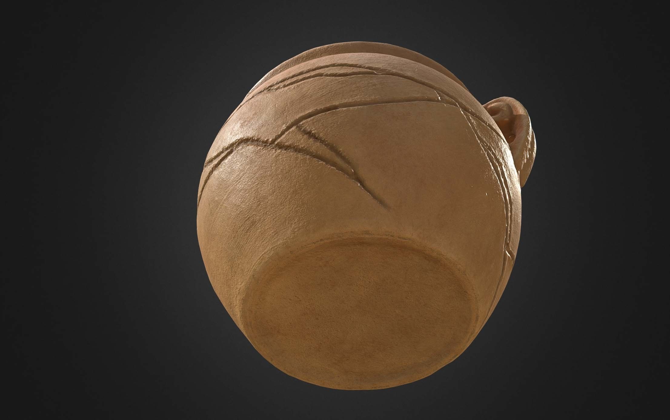 Clay Pot 01 - Optimized Scan Low-poly 3D model_4