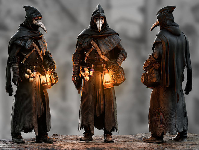 Plague Doctor Low-poly 3D model