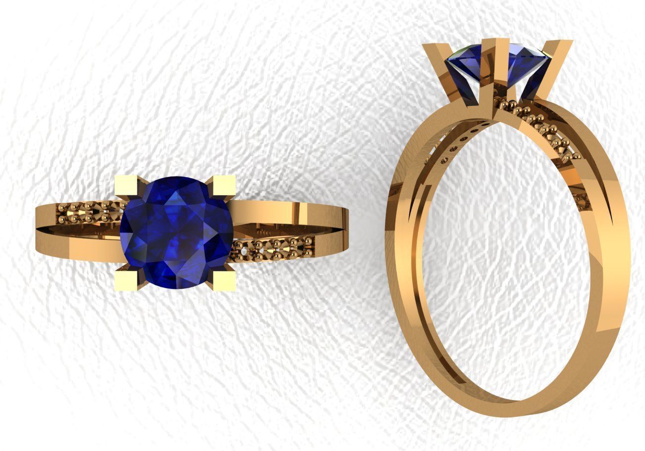 Rings sapphire and diamond engagement ring 3D print model_18