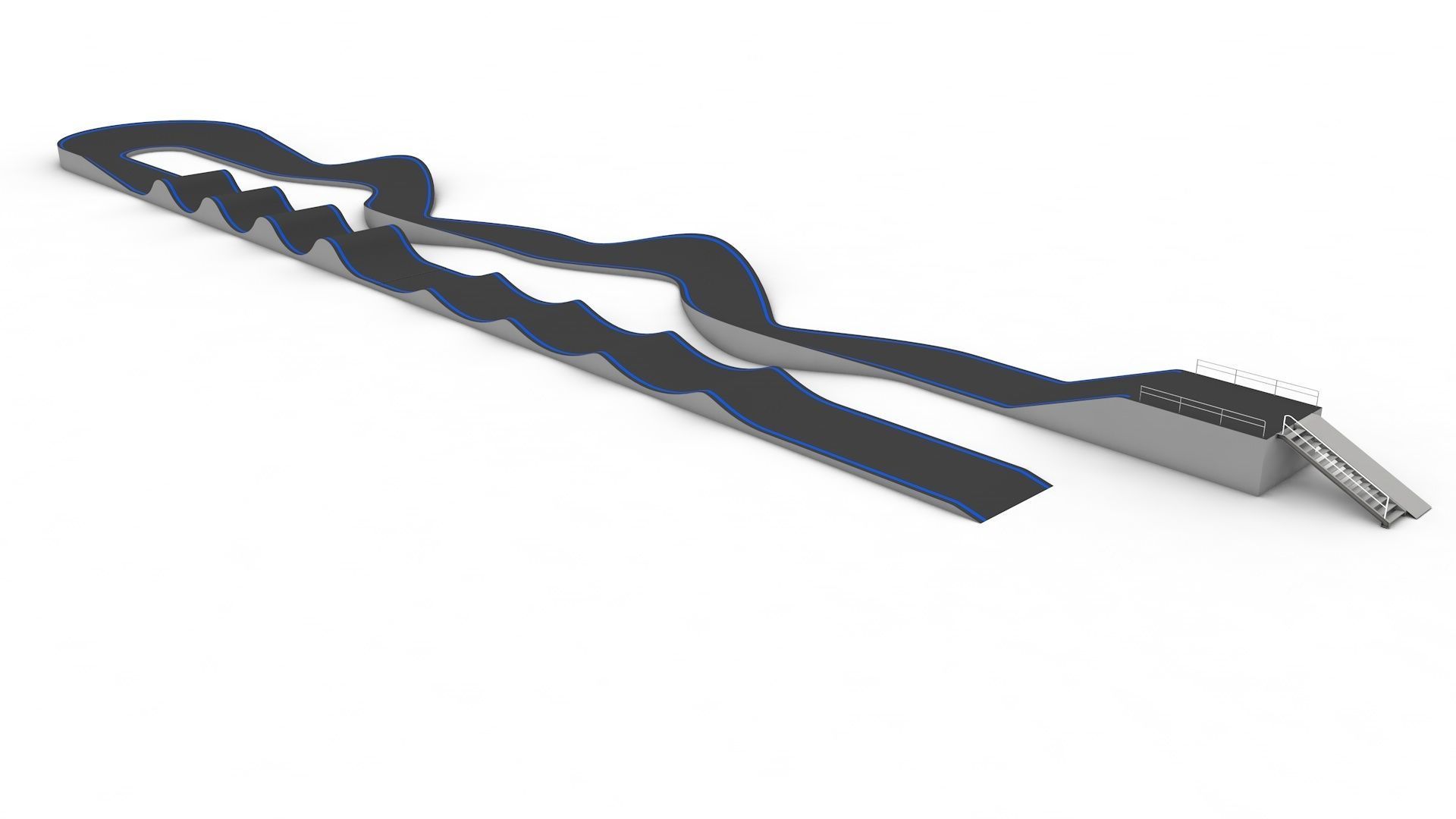 Pump track kit   and 3 pre-built tracks 3D model_3