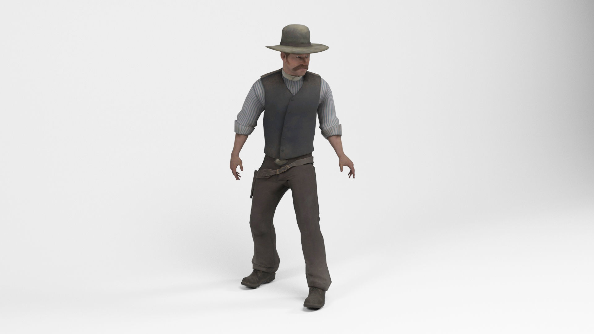 West Cowboy 3 Low-poly 3D model_7