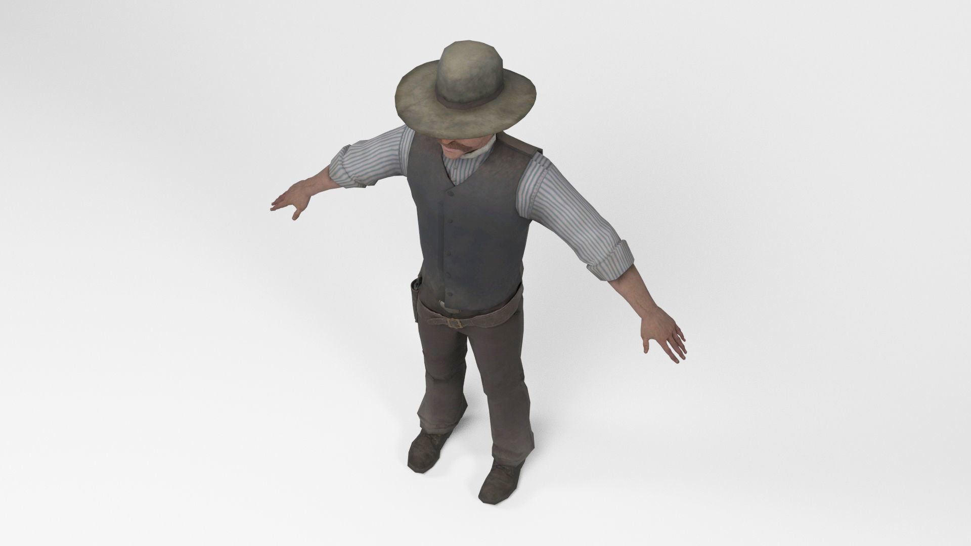 West Cowboy 3 Low-poly 3D model_5