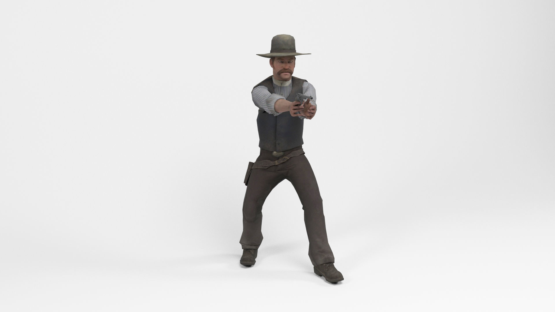 West Cowboy 3 Low-poly 3D model_9