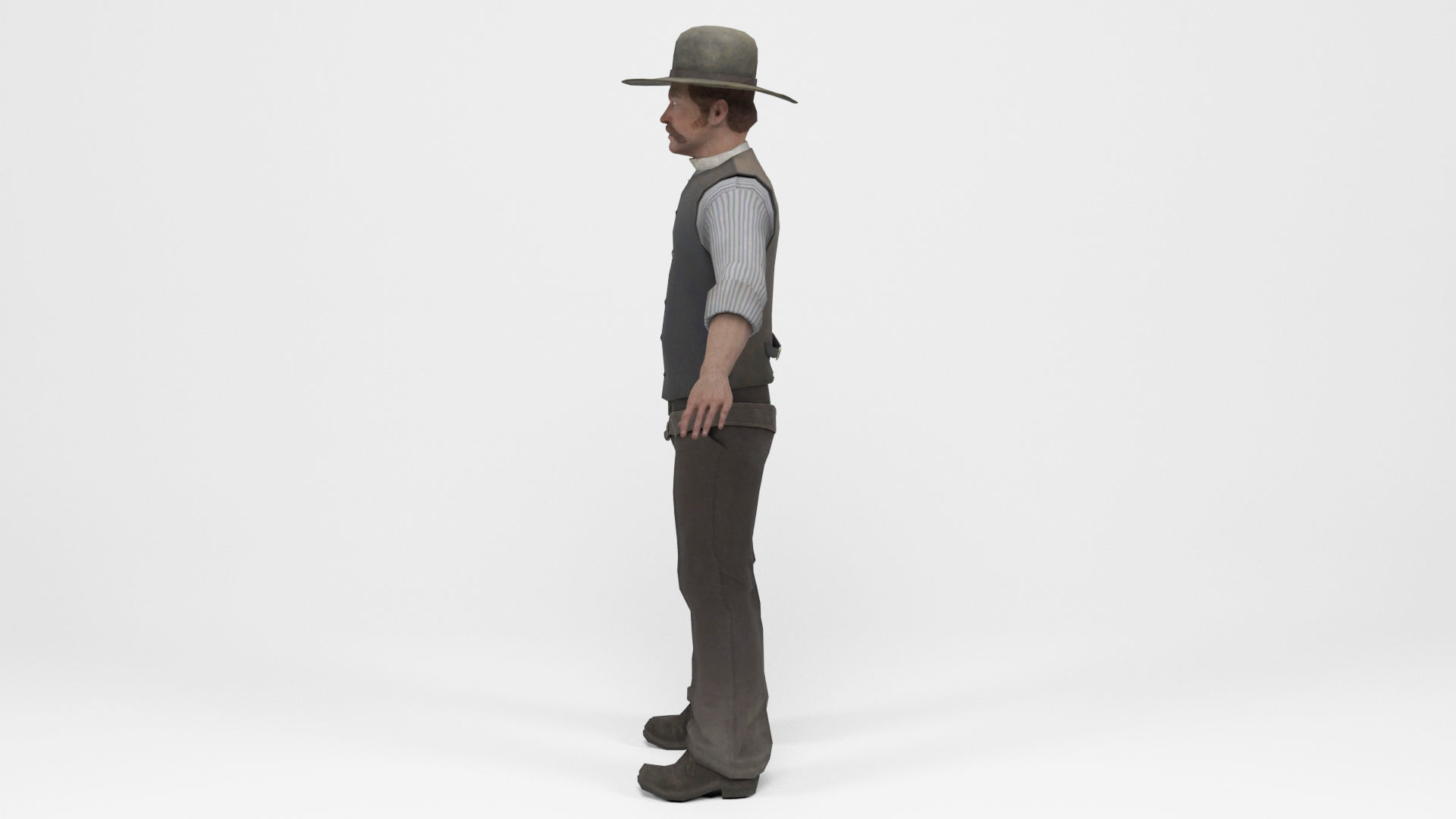 West Cowboy 3 Low-poly 3D model_3