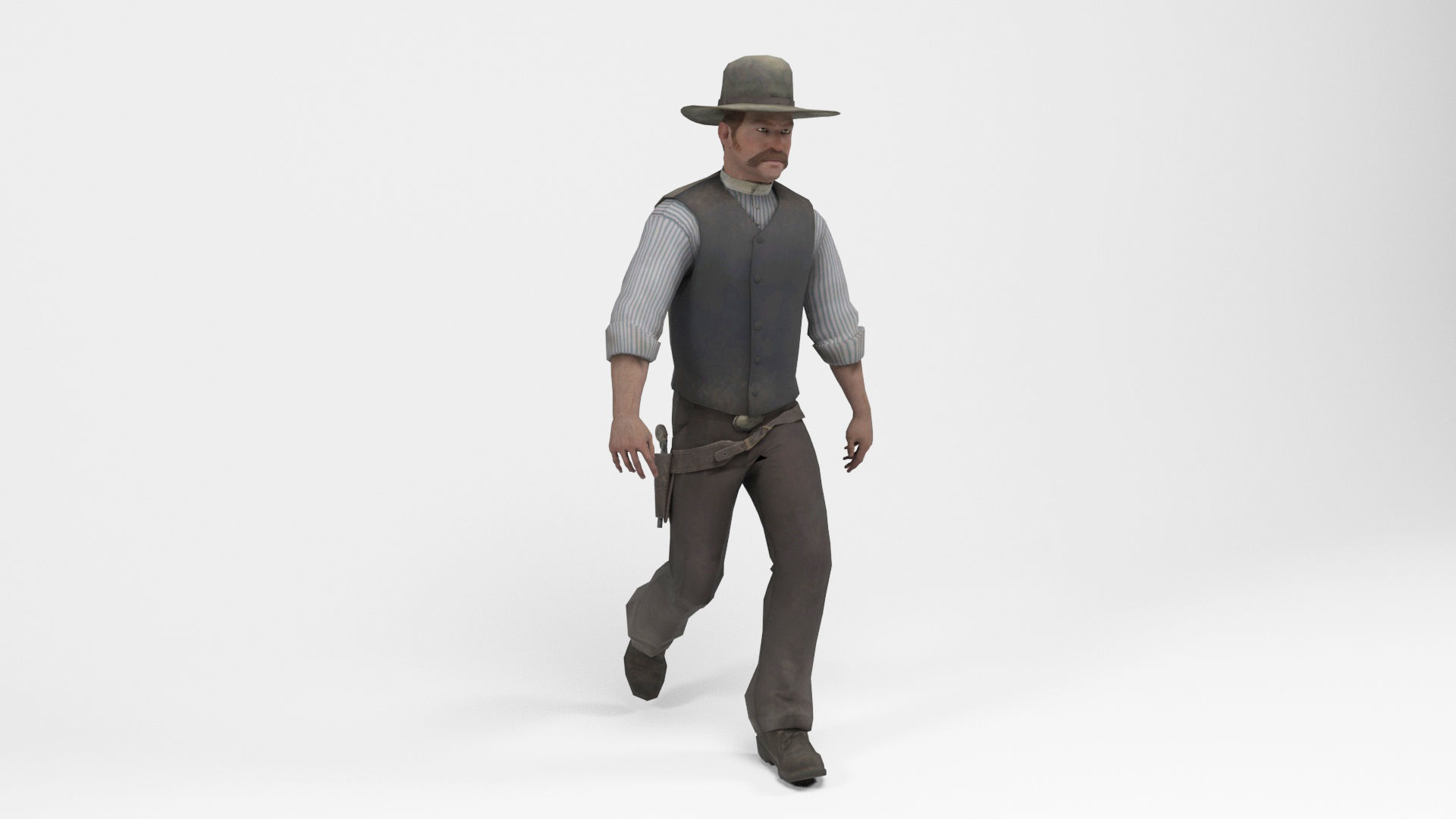 West Cowboy 3 Low-poly 3D model_8