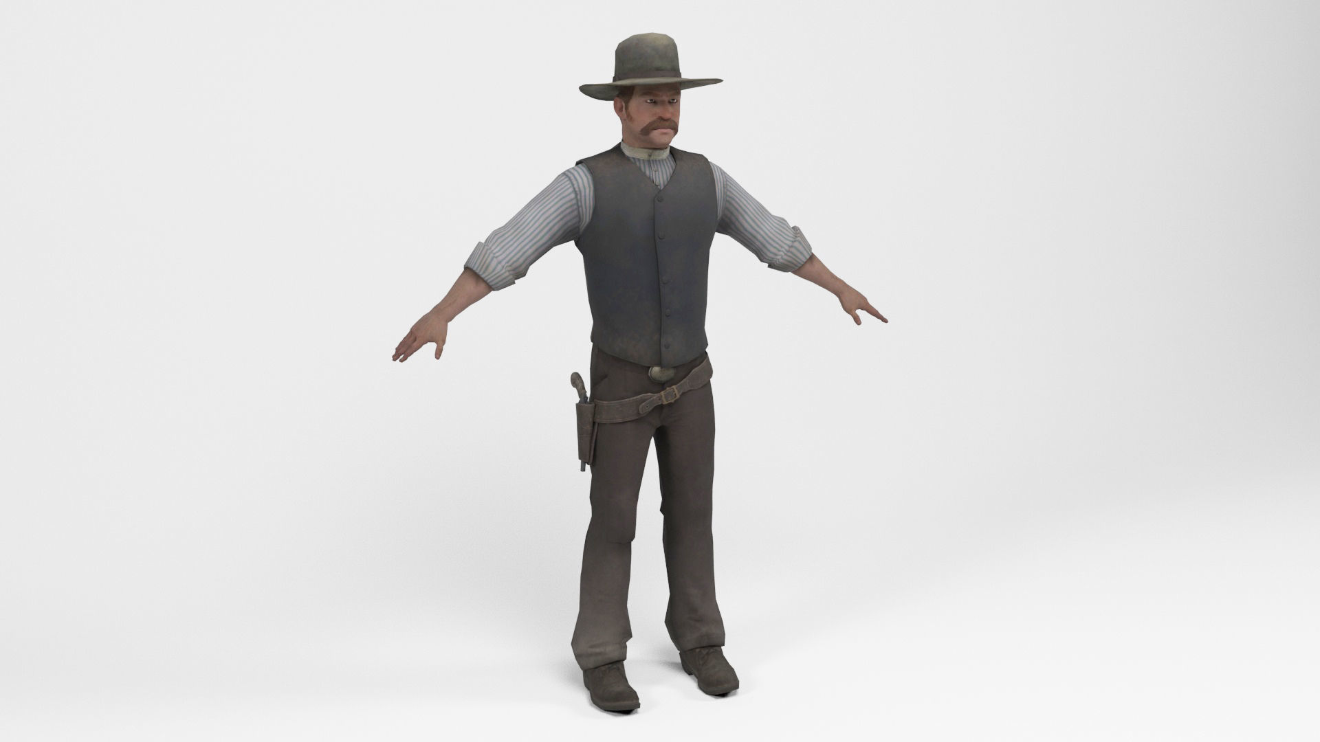 West Cowboy 3 Low-poly 3D model_1