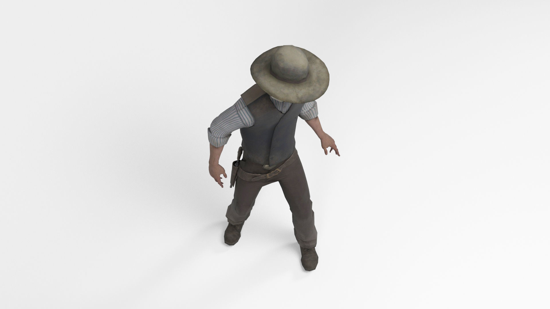 West Cowboy 3 Low-poly 3D model_11