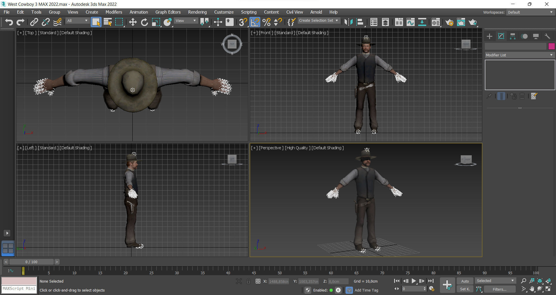 West Cowboy 3 Low-poly 3D model_12