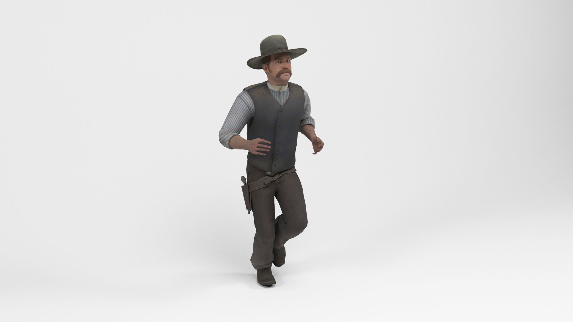 West Cowboy 3 Low-poly 3D model_10