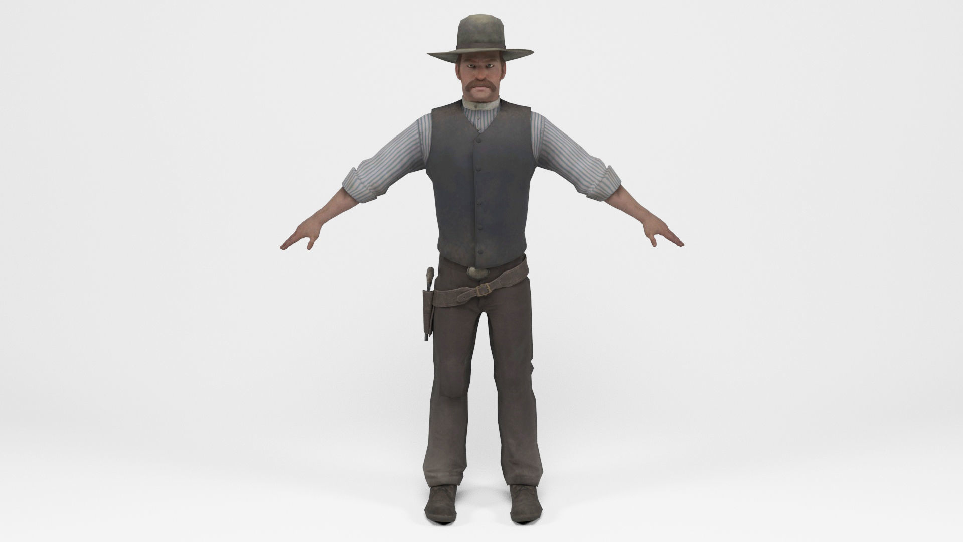 West Cowboy 3 Low-poly 3D model_2