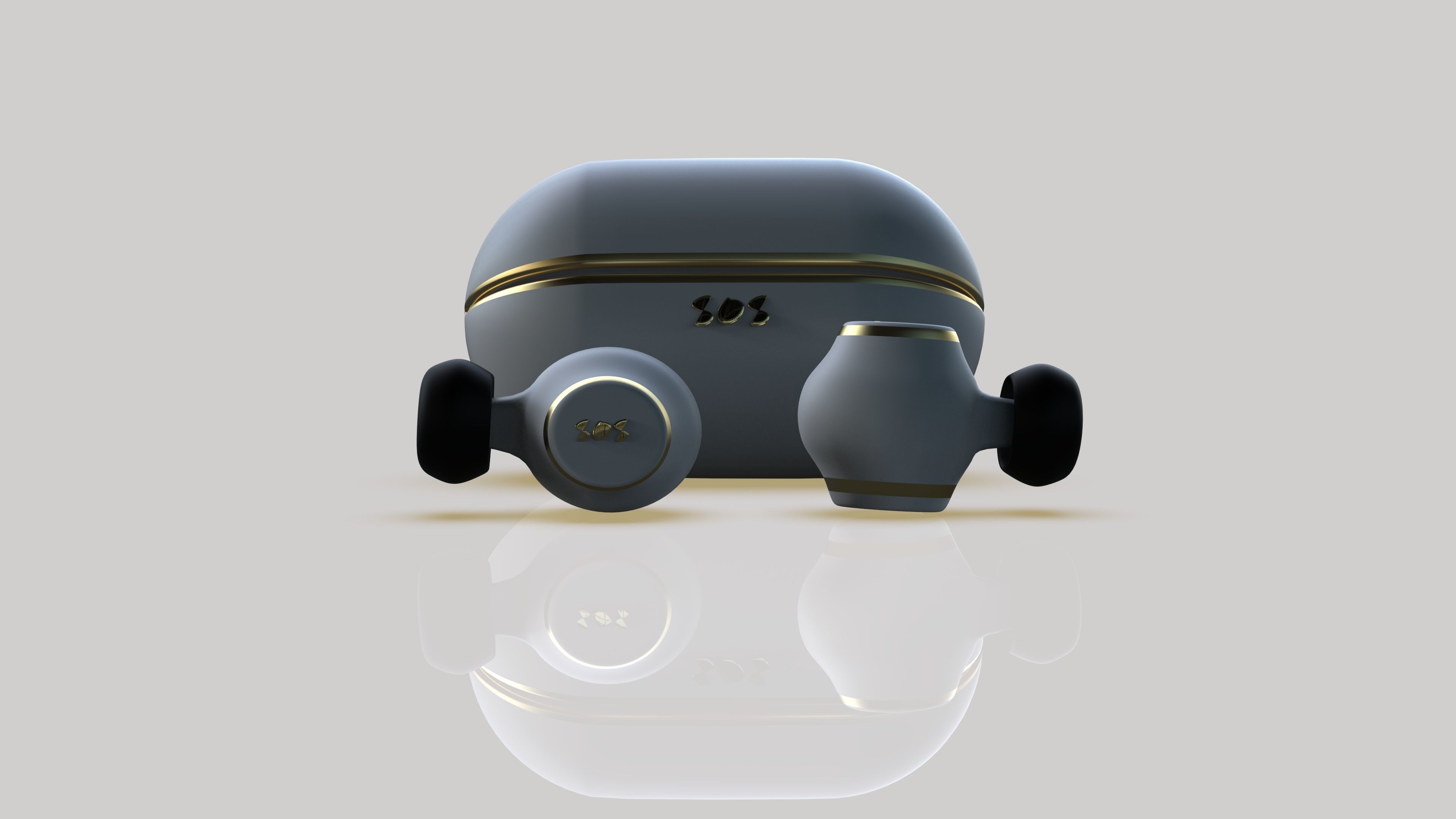 Airpods with box 3D model_2