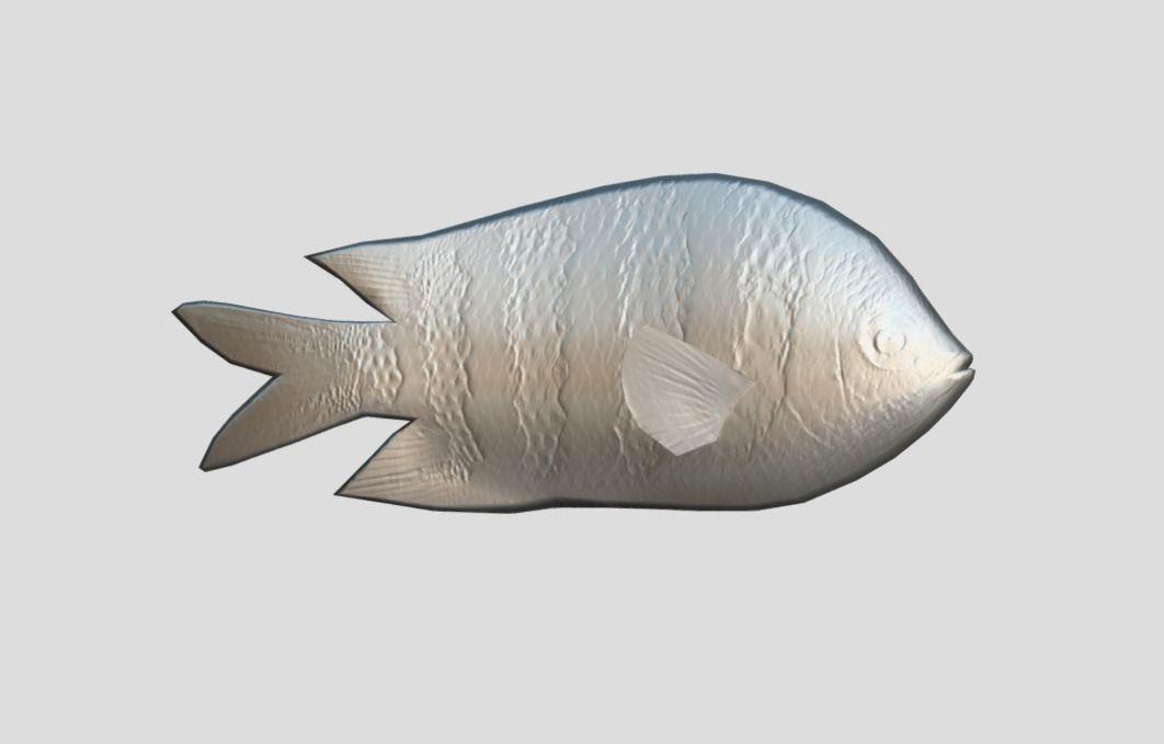 sergeant fish Low-poly 3D model_3