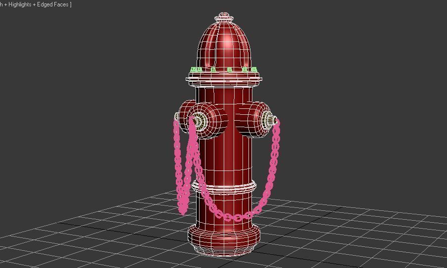 Red fire hydrant water pump Low-poly game ready realistic model Free low-poly 3D model_10