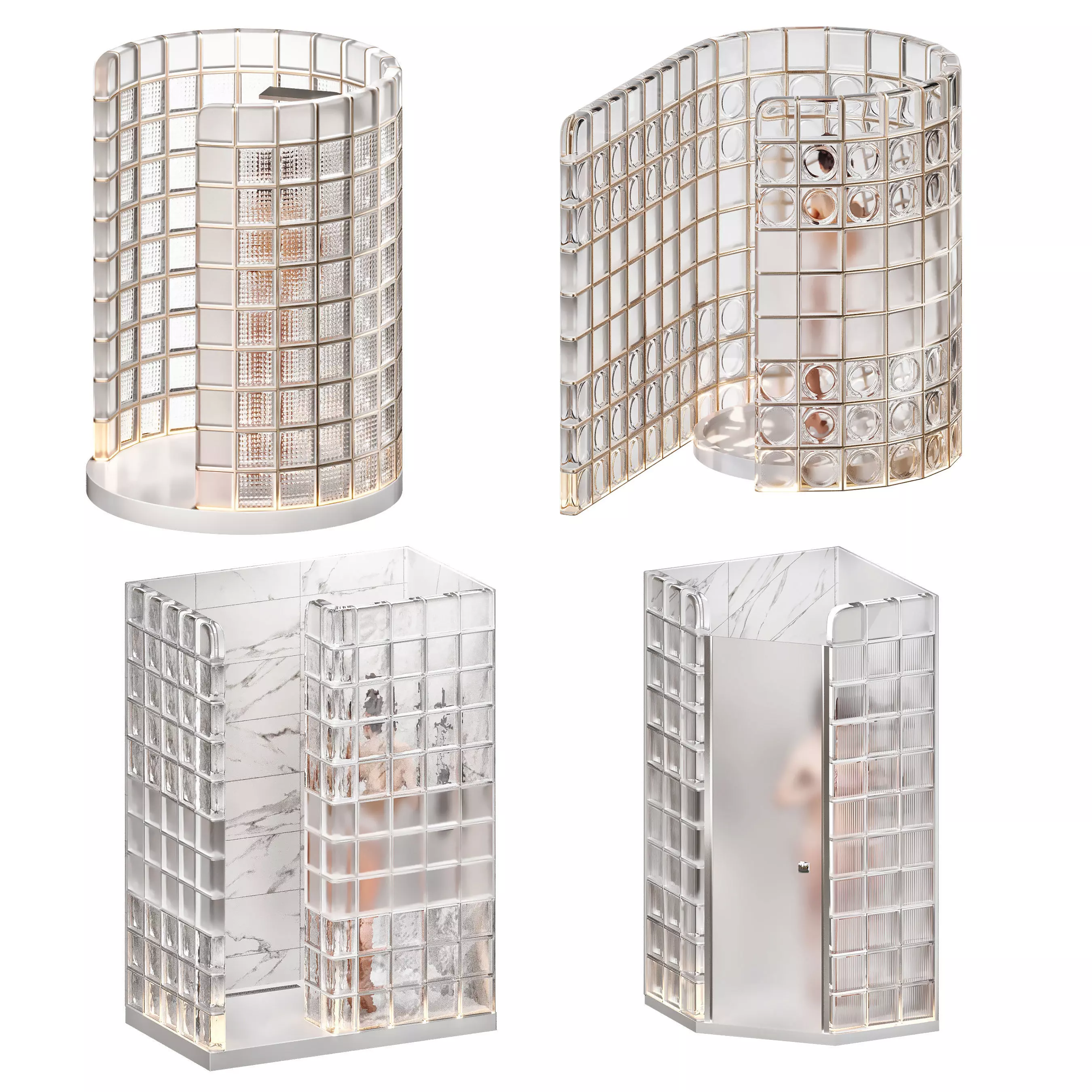 Pallet of glass block 3D model_0