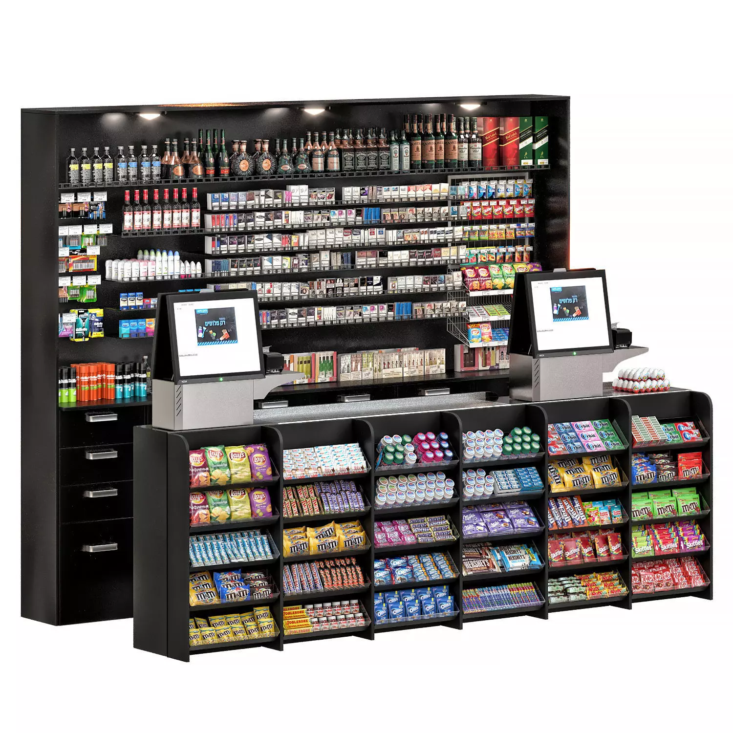 gas station store 3D model_0