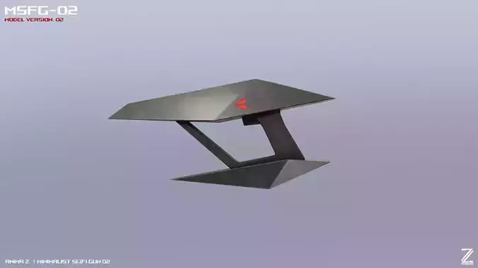 Minimalist scifi gun Low-poly 3D model Minimalist scifi gun Low-poly 3D model