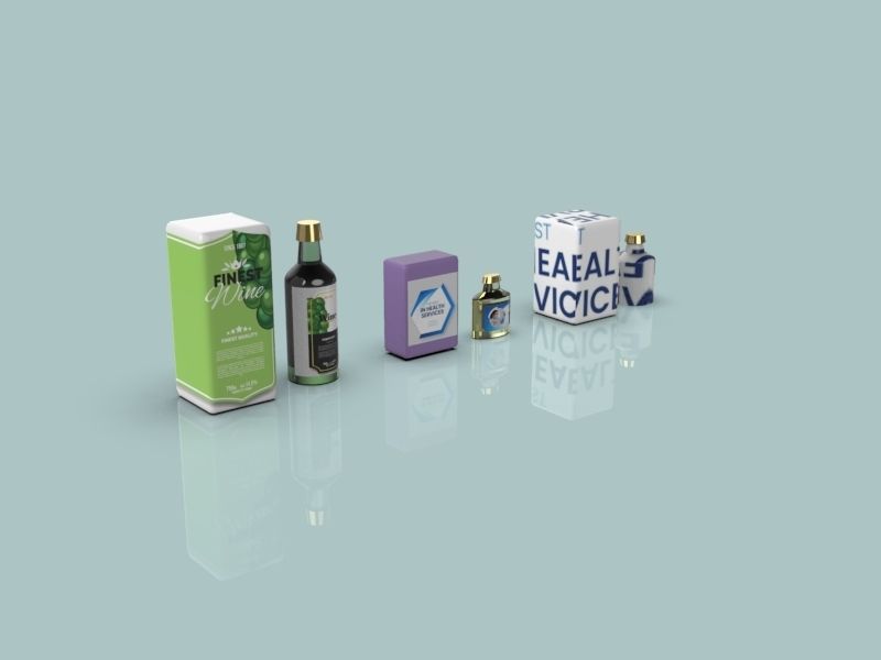 Compani lebel with box 3D model_3