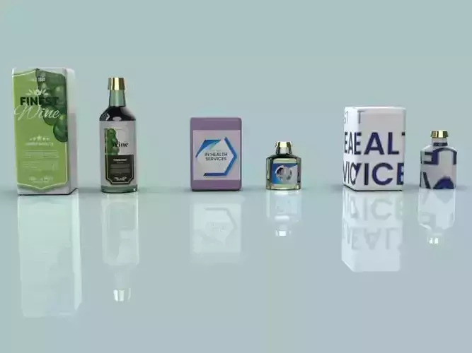Compani lebel with box 3D model
