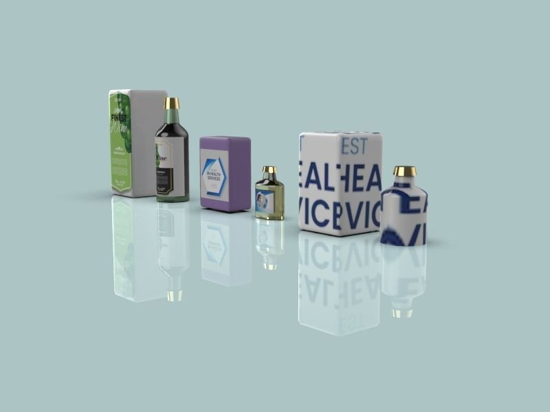 Compani lebel with box 3D model_4