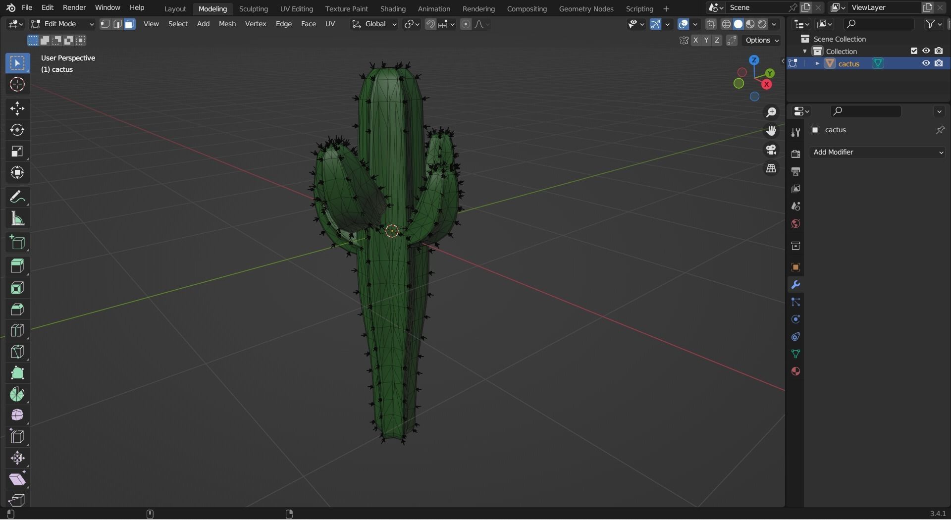 Cactus Low-poly 3D model_8