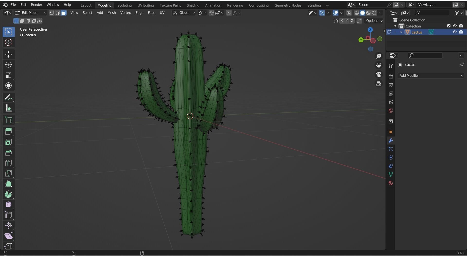 Cactus Low-poly 3D model_9
