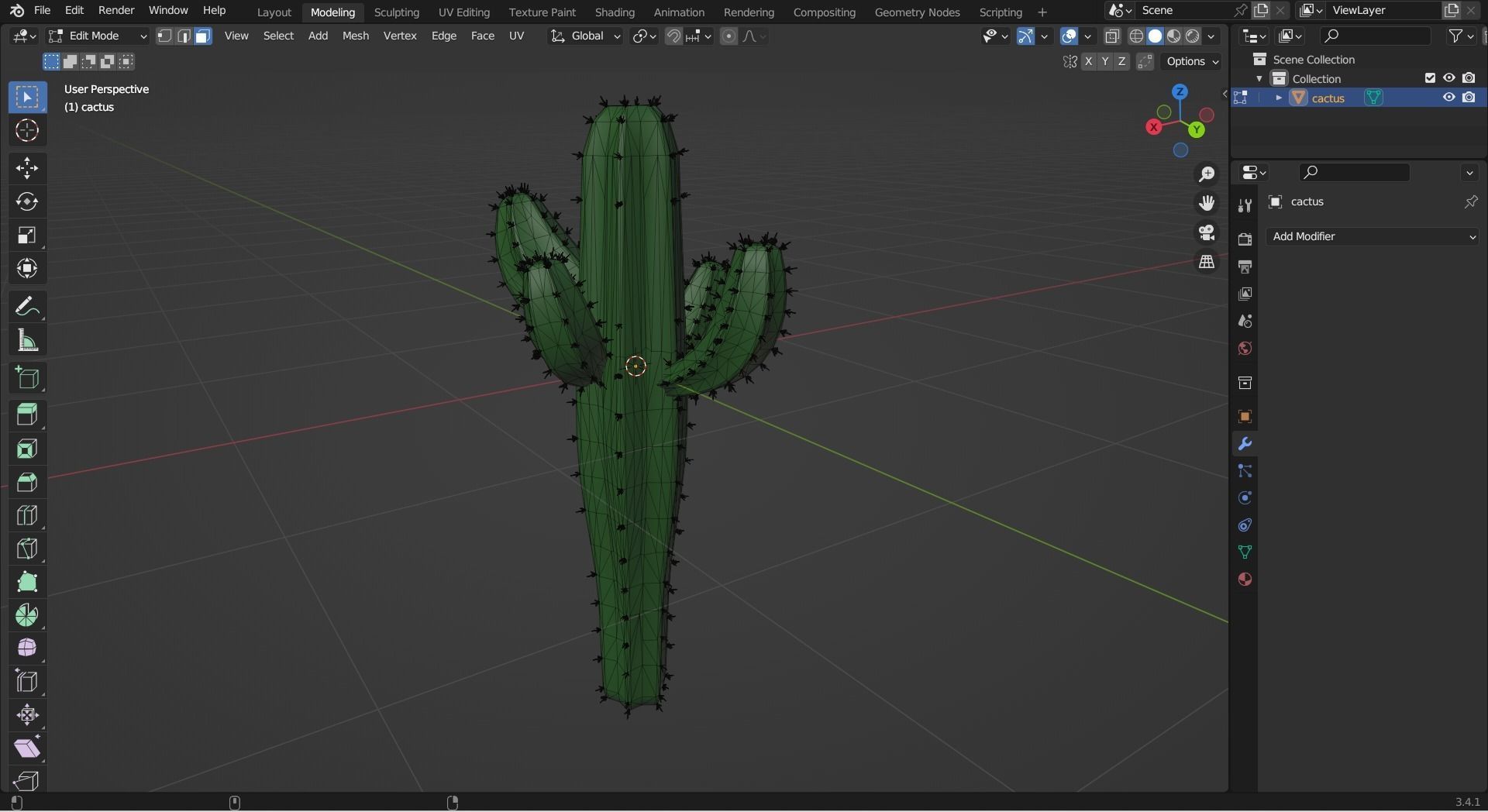 Cactus Low-poly 3D model_7