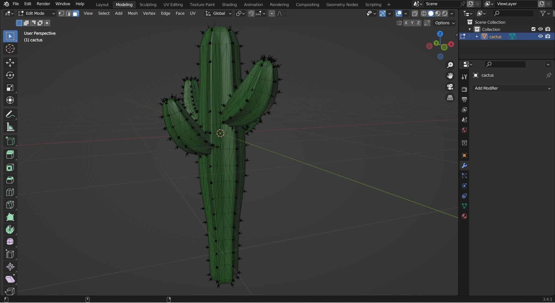 Cactus Low-poly 3D model_10